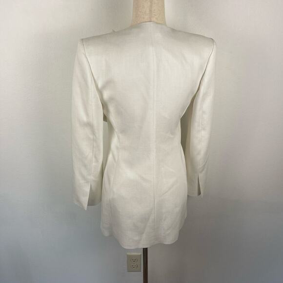 Zara Limited Edition White Blazer Mini Dress Women's Small Lined Twist Bow Rare - Picture 5 of 15